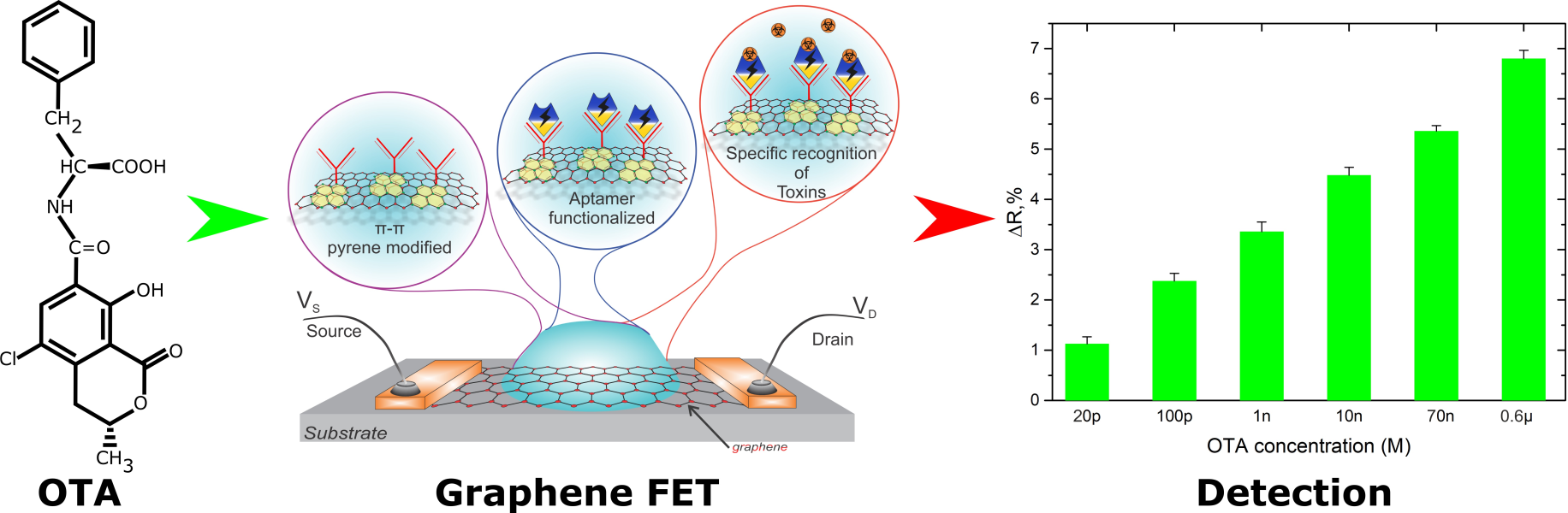 Graphene-Based Sensing Platform for On-Chip Ochratoxin A Detection